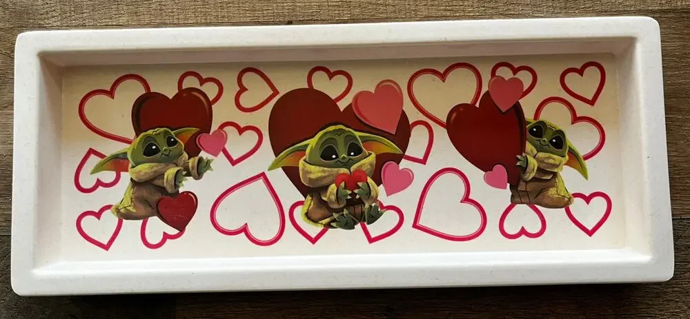 DISNEY STAR WARS MANDALORIAN GROGU VALENTINES SERVING TRAY heart